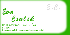 eva csulik business card